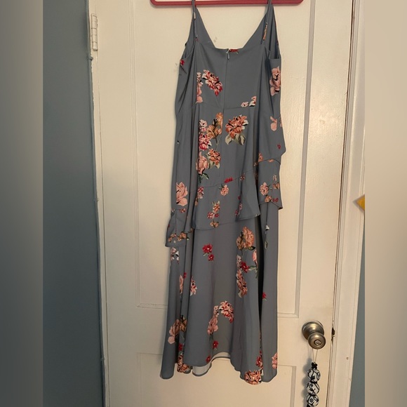 Keepsake midi dress with ruffles size L in Blue Scatter Floral - Picture 6 of 7